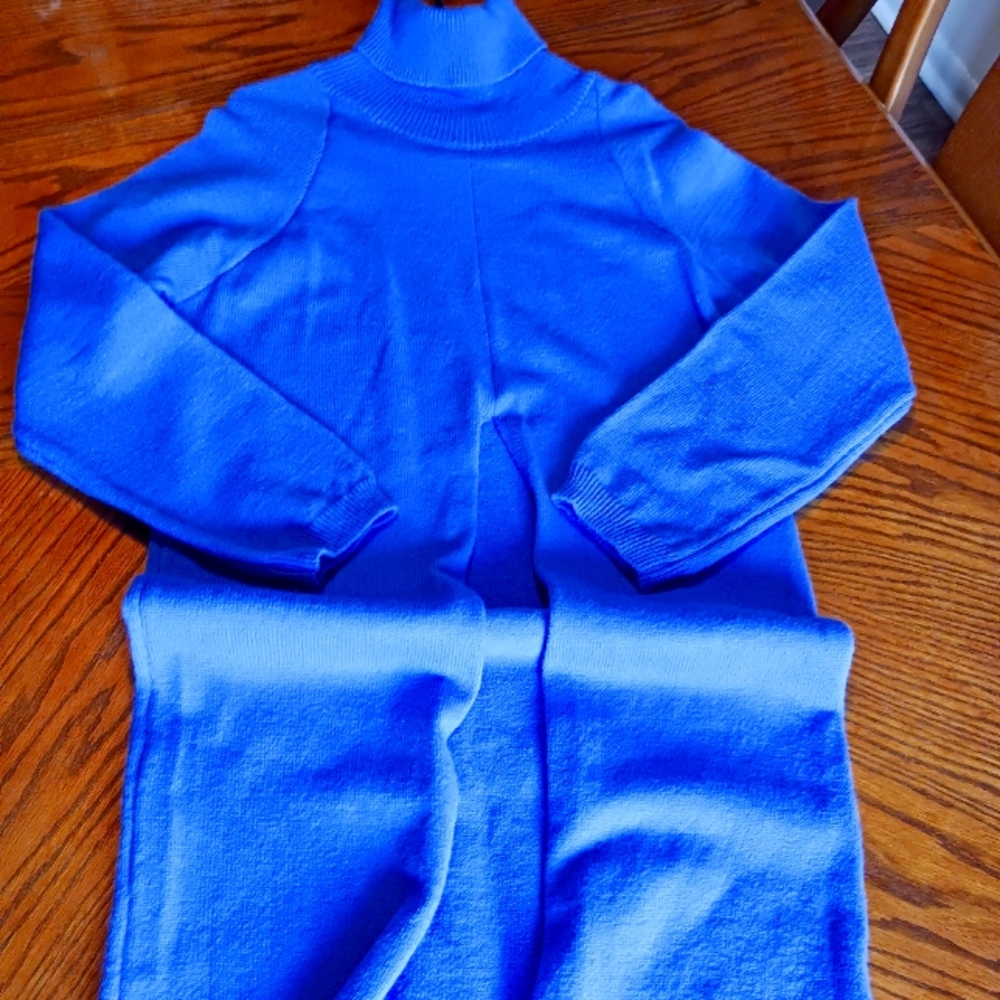 Royal Blue Long, Loose Turtle Neck Sweater